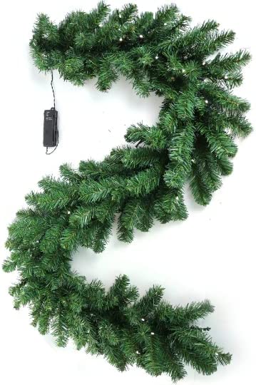 Christmas Garland 6' Pre-Lit Artificial Pine Garland Spruce