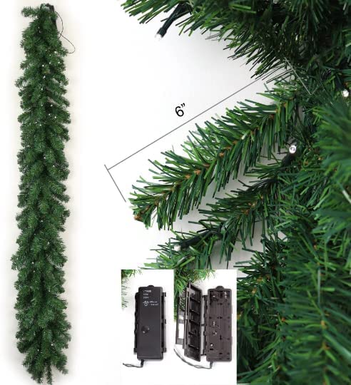 Christmas Garland 6' Pre-Lit Artificial Pine Garland Spruce