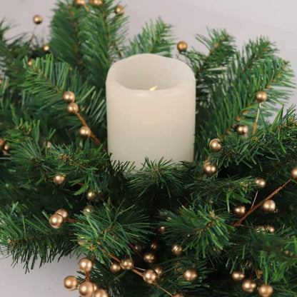 Christmas Centerpiece 24" Artificial with Lifelike Holiday Pine Branches