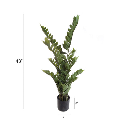 Artificial Zamifolia Bush 43" in Pot - Lifelike Faux Greenery Decor - Indoor/Outdoor, Low Maintenance, UV Resistant - Ideal for Home, Office & Patio