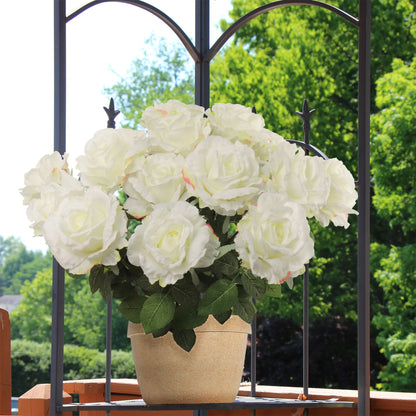 Artificial " White Rose Bush-20" 1 Piece