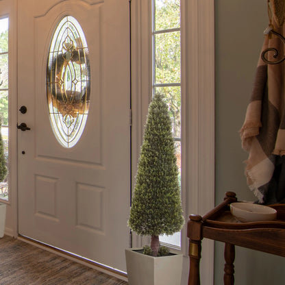 Timeless Beauty Reshaped - 48" Artificial Cedar Spiral Topiary Tree, Lifelike Foliage, Versatile Décor, Low-Maintenance Delight