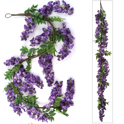 Artificial Purple Hanging Wisteria Garland- 5"