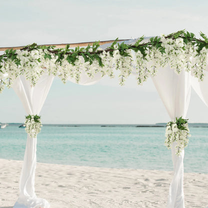 5' Artificial White Hanging Wisteria Garland, Lifelike Floral Decor, Perfect for Home, Weddings, Events & Seasonal Displays