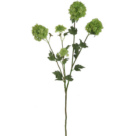 Artificial Premium Green Snowball Viburnum Branch-38"