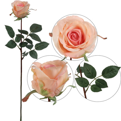 Artificial  Premium Pink Rose Bud-30" 2 Pieces