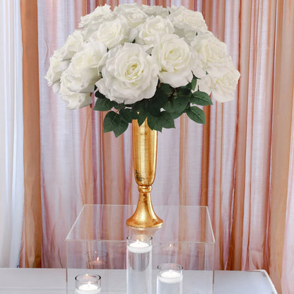 Artificial White Open Rose Stem - 30" (3 Pieces)
