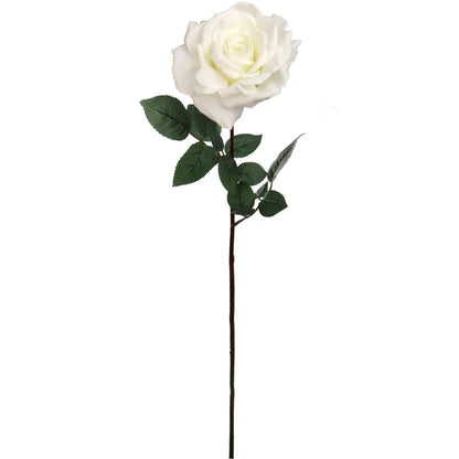 Artificial White Open Rose Stem - 30" (3 Pieces)