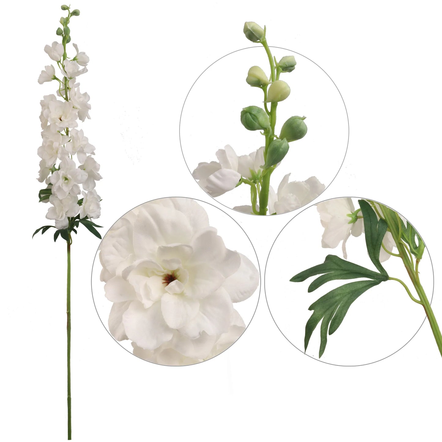 Artificial Premium White Delphinium-37" 3 Pieces