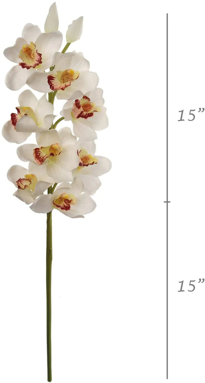 Artificial Real Touch Silk Cymbidium Orchid 10 Flowers -30" 3 Pieces