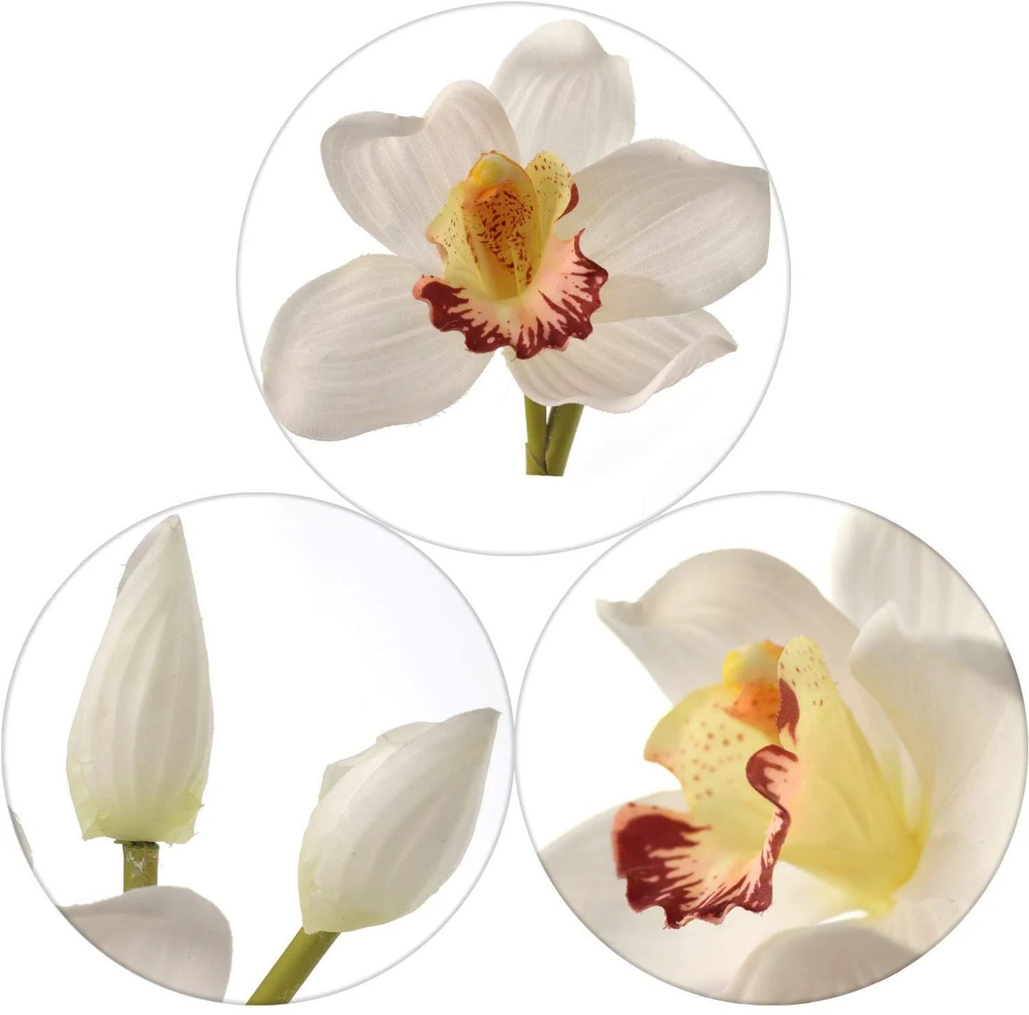 Artificial Real Touch Silk Cymbidium Orchid 10 Flowers -30" 3 Pieces