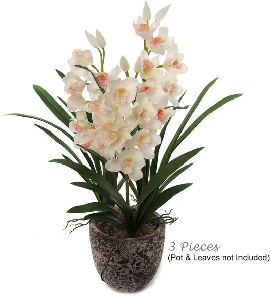 Artificial Real Touch Silk Cymbidium Orchid 10 Flowers- 30"