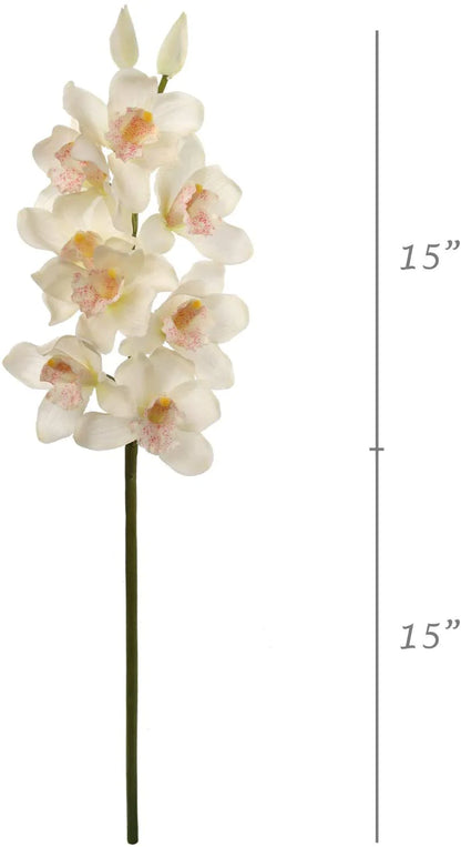 Artificial Real Touch Silk Cymbidium Orchid 10 Flowers- 30"