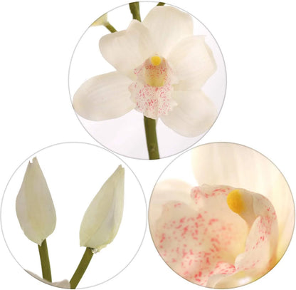 Artificial Real Touch Silk Cymbidium Orchid 10 Flowers- 30"