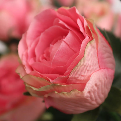 Artificial Dark Pink Rose Spray-16"