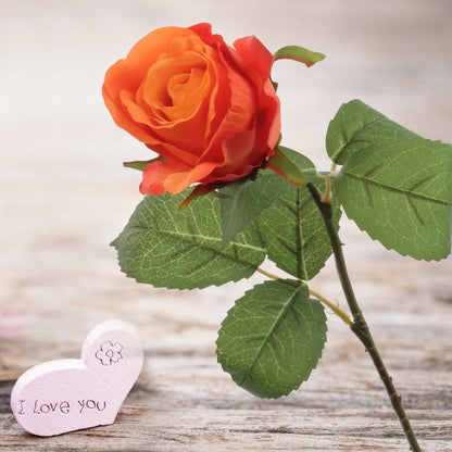 Artificial Orange Rose Bud-20" 6 Pieces
