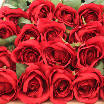 Artificial Red Rose Rose Bud-20" 6 Pieces