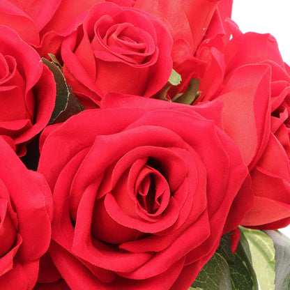Artificial Red Velvet Rose Bouquet-10"