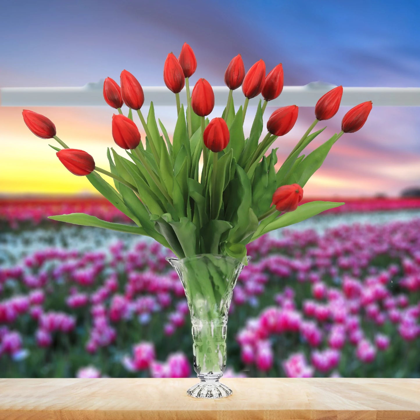 Artificial Real Touch Silk Tulip- 17"