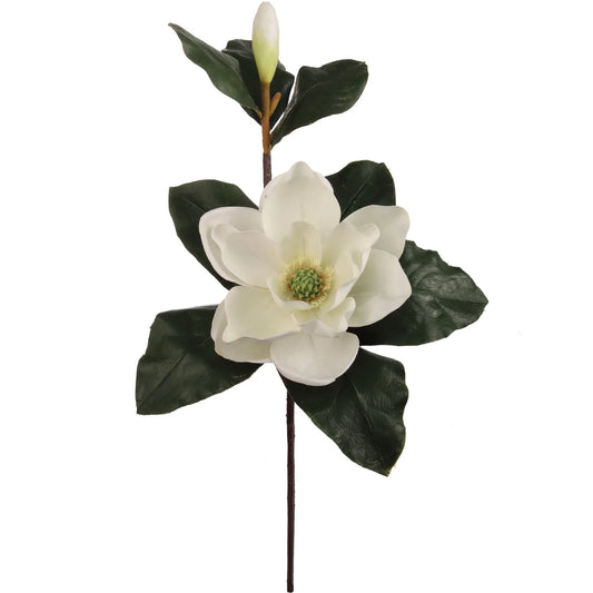 Artificial  Real Touch Magnolia Flower Stem-27"
