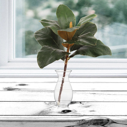 Artificial Magnolia Leaf Pick 12” w 8 leaves and 1 Bud