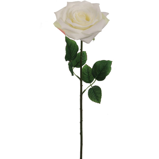 Artificial  Cream Open Rose Stem-20" 6 Pieces