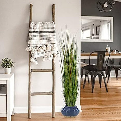Sleek Artificial 5' Grass Bush in Stylish Black Pot - Realistic Faux Greenery for Modern Home Decor & Event Enhancements - Top-Quality, Low-Maintenance Design