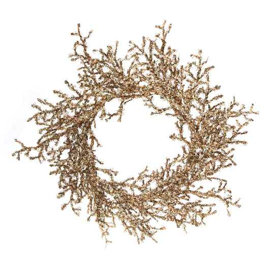 22" Artificial Iced Twig Front Door Christmas Decor