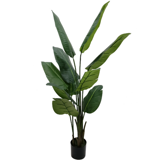 Artificial 5' Bird of Paradise Plant with Pot - Lifelike Indoor Faux Tropical Foliage - Easy Care, Realistic Home Décor