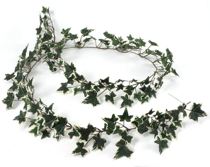 6' Artificial English Ivy Garland, 185 Silk Leaves, Lifelike Greenery for Home Decor, Christmas Decorations, Weddings & Seasonal Displays
