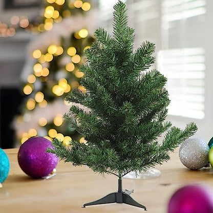 Artificial Christmas Tree 2 ft - Easy-to-Assemble, Space-Saving, Pre-Lit, Eco-Friendly - Perfect for Tabletop, Office, and Small Space Holiday Decor