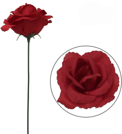 Blooming Elegance: Captivating Burgundy Rose 50 Pack - 7" Silk Rose Picks with 3.5" Lush Flower Heads - Perfect for Weddings, Decor, and Gifts