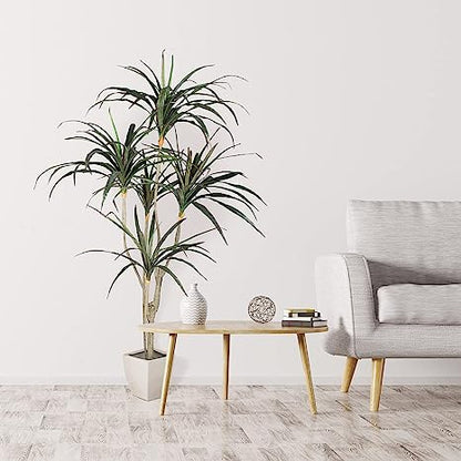 Jungle Oasis Dracena Majesty : Artificial 5' Green Dracena Marginata in Black Pot with Real Touch Realistic Features