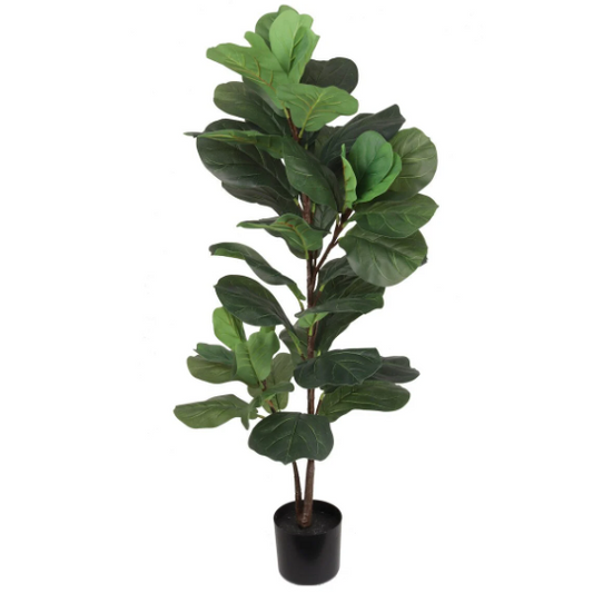 Artificial 47" Fiddle Leaf Fig Plant in Pot - Lifelike Faux Indoor Greenery, Easy Care, Home Decor Accent, Top Quality & Eco-Friendly, Perfect for Office or Living Room