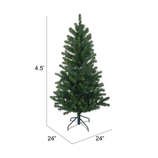 Premium 4.5-Foot Artificial Christmas Tree with Sturdy Metal Stand - 243-Tip Lifelike Festive Tree Ideal for Home or Office Decoration