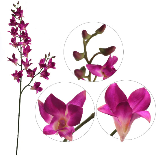 Real Touch Silk Orchid Dendrobium Purple 34"