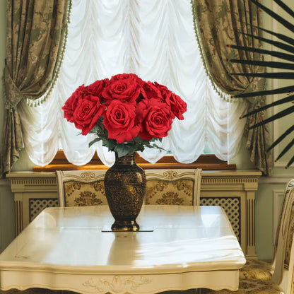 3 Premium Artificial Open Roses RED Color 30”