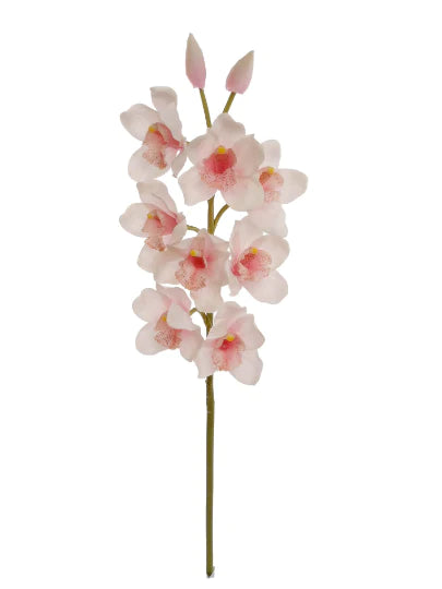 Silk Cymbidium Orchid Stem Light Pink 30"