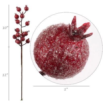 Iridescent Frosted Christmas Berry Spray 22"