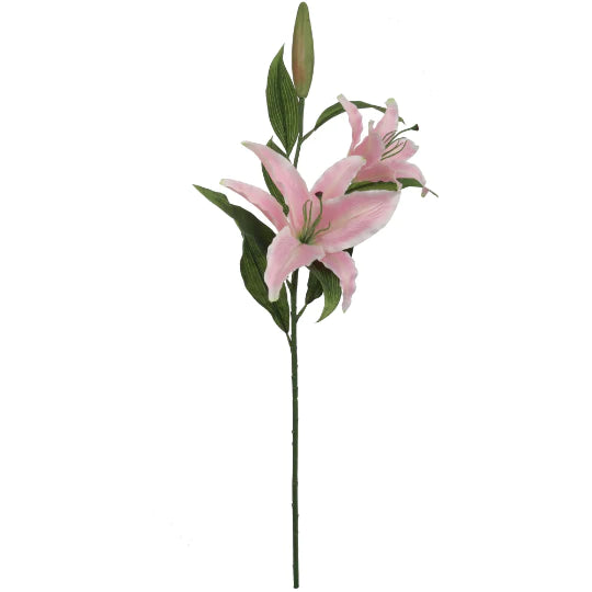 34" Artificial Silk Flower Casablanca Lily Pink White