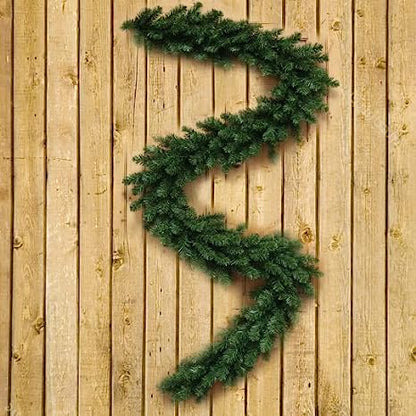 Christmas Garland Artificial Pine 9' Garland 12" Wide Loaded with 240 Tips Great for Front Door, Railings and Mantel Indoor Outdoor
