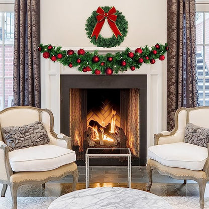 18" Artificial Christmas Wreath - Elegant, Lifelike, Easy-to-Hang - Perfect Festive Decor for Home, Office, or Door