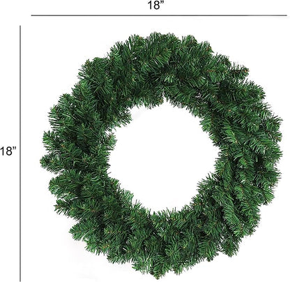 18" Artificial Christmas Wreath - Elegant, Lifelike, Easy-to-Hang - Perfect Festive Decor for Home, Office, or Door