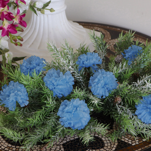 Oceanic Opulence Carnation Splash : 30 Pack of 7" Silk Carnation Picks with 3.5" Flower Heads