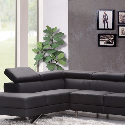 5' Artificial Silk Fiddle Leaf Fig Tree in Black Pot - Lifelike, Low-Maintenance Indoor Plant Decor, Home & Office Greenery